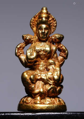 GOLD CAST GUANYIN BUDDHA STATUE