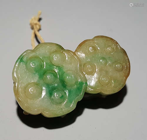 JADEITE CARVED LOTUS POD PENDANT