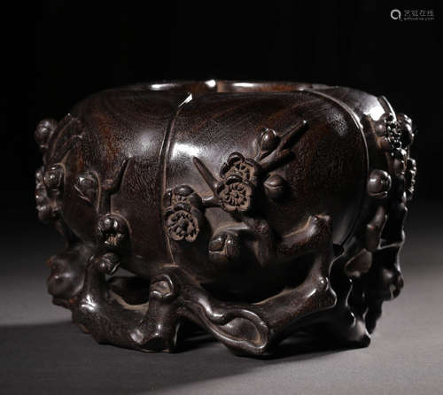 XIAOYE ZITAN WOOD CARVED CENSER