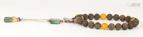 CHENXIANG WOOD STRING BRACELET WITH 18 BEADS