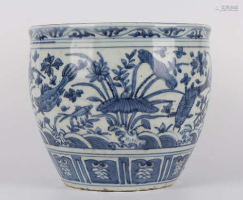 BLUE&WHITE GLAZE FISHBOWL