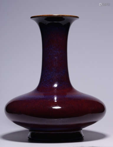 FLAMBE GLAZE CARVED VASE