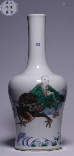 KANGXI MARK WUCAI GLAZE VASE