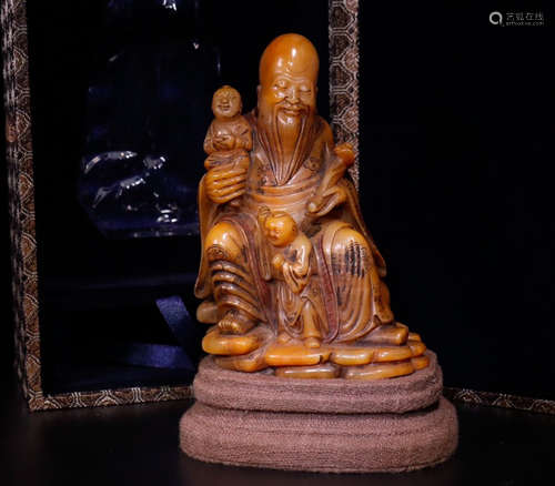 TIANHUANG STONE SHOUXING&CHILD STATUE