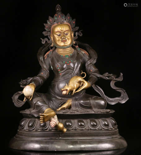 TIBETAN COPPER CAISHEN BUDDHA STATUE