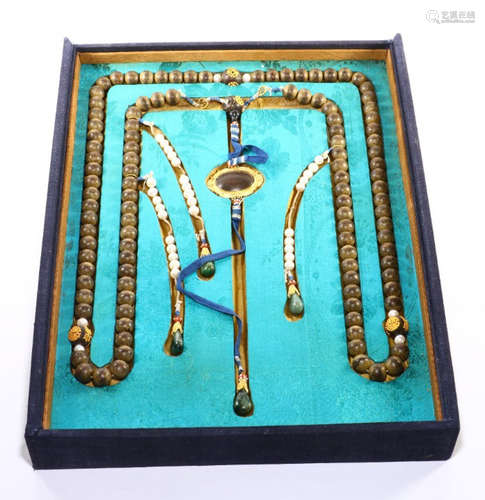 CHENXIANG WOOD BEADS STRING NECKLACE