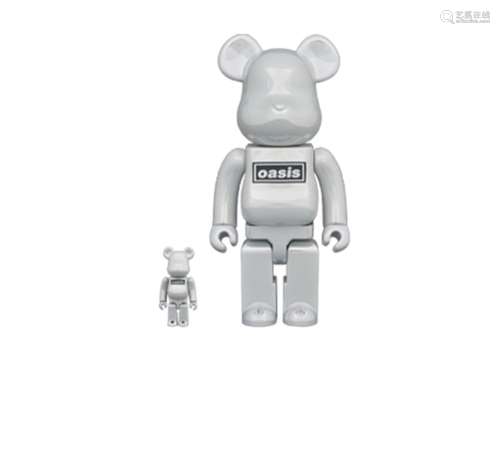 BEARBRICK/OASIS/白/綠洲樂隊/積木熊