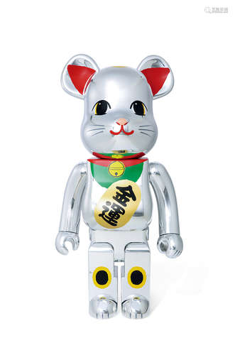 BEARBRICK/銀色/招財/金運/積木熊