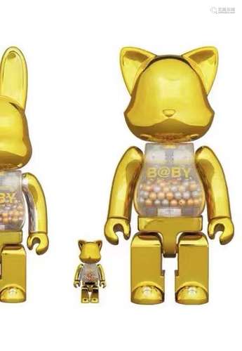 BEARBRICK/my/frist/baby/金銀貓/千秋/積木熊