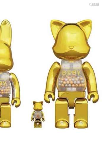 BEARBRICK/my/frist/baby/金銀貓/千秋/積木熊