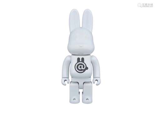 BEARBRICK/Rabbrick/Chrome/電鍍兔耳/白/積木熊