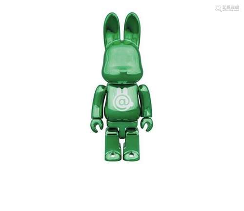 BEARBRICK/Rabbrick/Chrome/電鍍兔耳/綠/積木熊