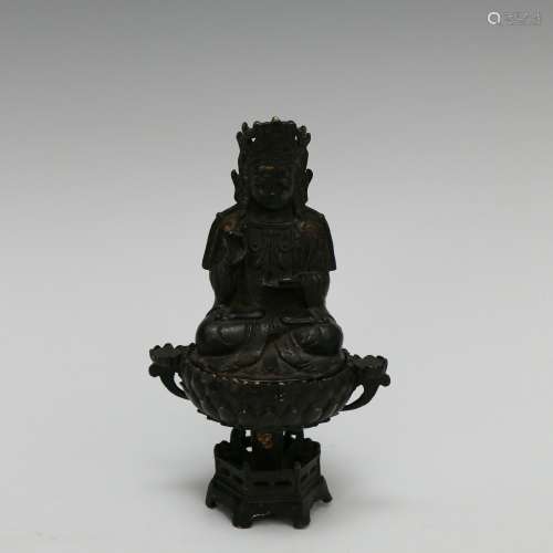 Copper Gilt Relics Container of Bhaisajyaguru (the Buddha of...