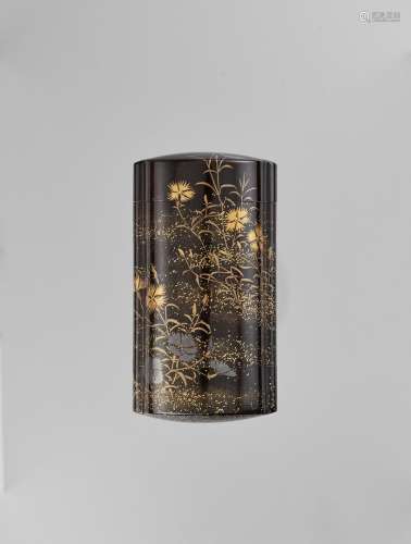 OSHIN: A LACQUER FIVE-CASE INRO WITH NADESHIKO FLOWERS