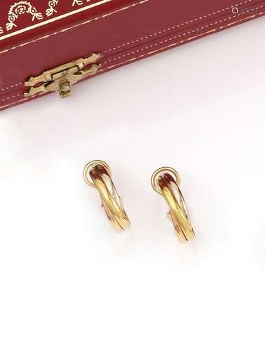 CartierTrinityPaire de boucle d’oreilles en trois tons d’or ...