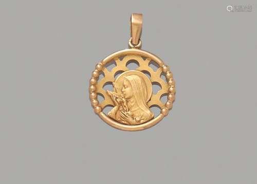 Médaille de Sainte Thérèse en or jaune 18K (750/1000).Poids ...