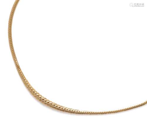 18K金项链(750/1000)，平路边链。长度 : 38 cm - 重量 : 7.07 g