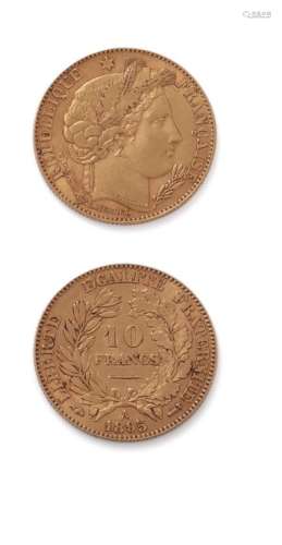 10 franc en or. Paris. 1895A.A/ Tête de Cérès, graveur L. Me...