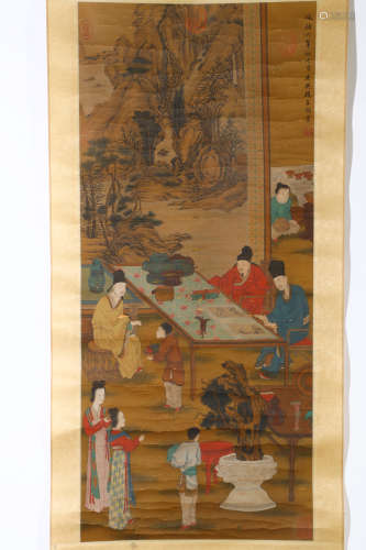 A CHINESE FIGURES PAINTING, ZHAO MENGFU MARK