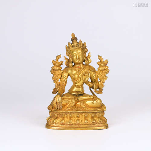 A GILT-BRONZE BUDDHA STATUE