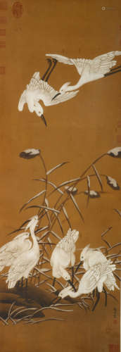 A CHINESE CRANE PAINTING, ZHAO CHANG MARK