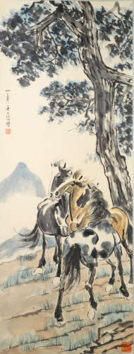 A CHINESE HORSE PAINTING, XU BEIHONG MARK