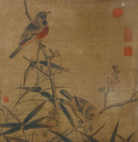 A CHINESE FLOWERS&BIRDS PAINTING, LI DI MARK