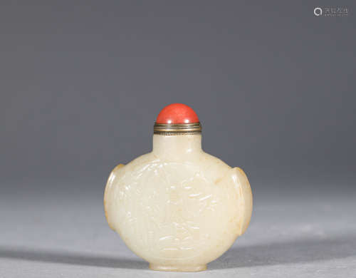 Hetian Jade Snuff Bottle in Qing Dynasty