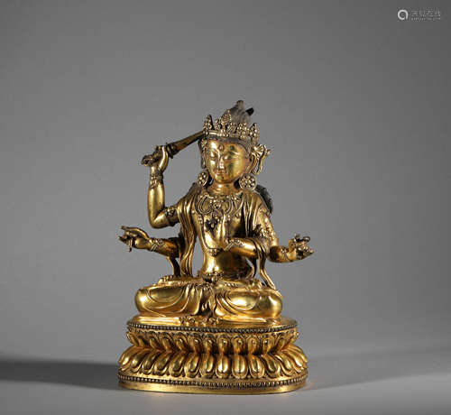 Gilt Bronze Buddha Statue in Ming Dynasty