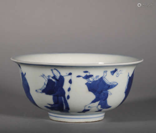 Ming Dynasty Blue and White Eight Immortals Bowl