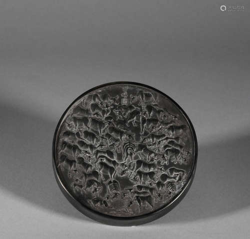 Inkstone with Cow Pattern in Qing Dynasty