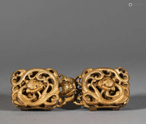Qing Dynasty Gilt Bronze Buckle