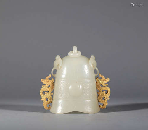 Han Dynasty Hetian Jade Inlaid Pure Gold Chime