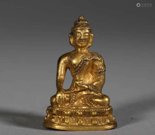 Gilt Bronze Buddha in Qing Dynasty