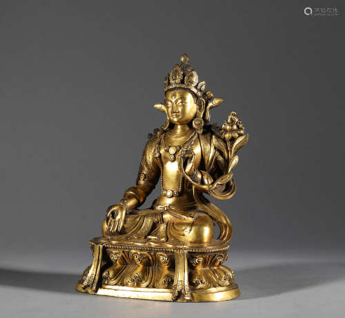 The 18th Century Bronze Gilded Buddha