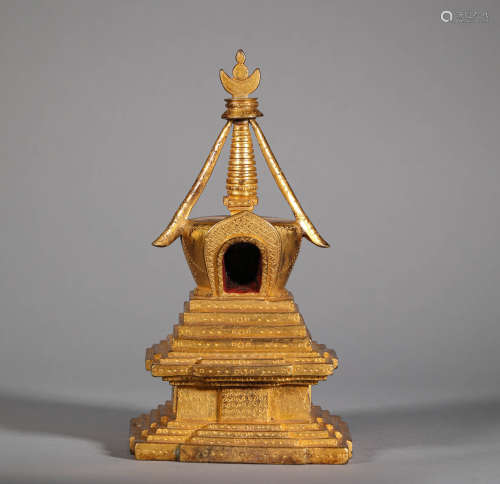 Gilt Bronze Stupa in Qing Dynasty
