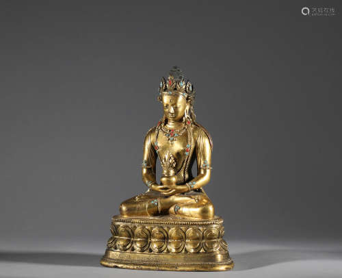 18th  Century Gilt Bronze Immeasurable Buddha