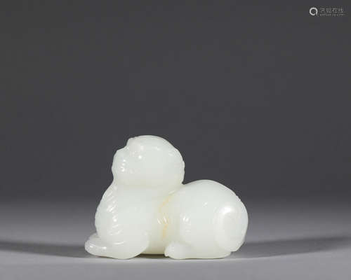 Hetian Jade Propitious Beast in Qing Dynasty