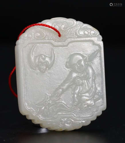 HETIAN JADE FIGURE PATTERN TABLET