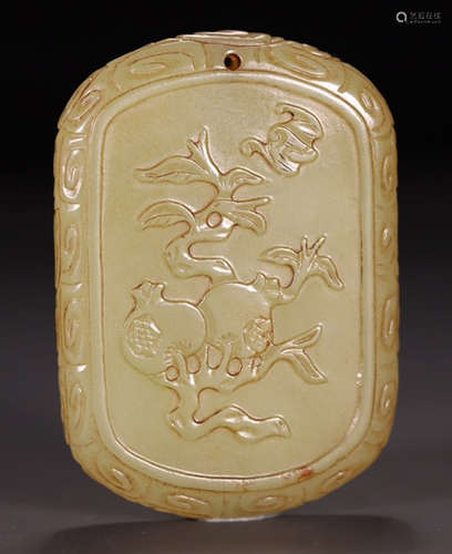 HETIAN JADE AUSPICIOUS PATTERN TABLET