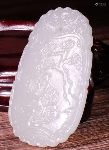 HETIAN JADE FIGURE PATTERN TABLET