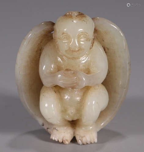 HETIAN JADE CARVED FIGURE STATUE