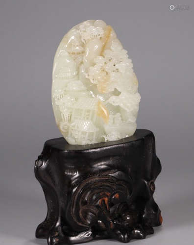 HETIAN JADE FIGURE STORY PENDANT