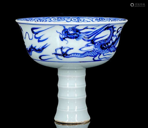 BLUE&WHITE GLAZE DRAGON PATTERN CUP