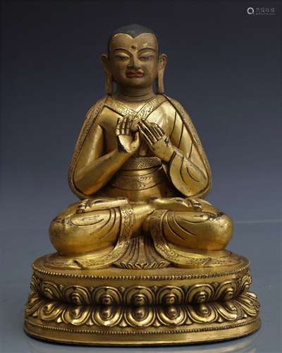 GILT BRONZE FIGURE OF BUDDHA