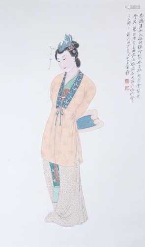 Chinese Painting 'Ladies' Zhang Daqian
