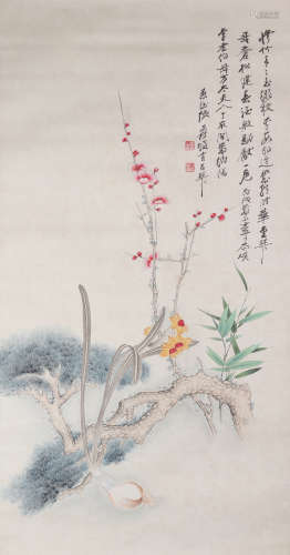 Chinese Painting 'Flowers' Zhang Daqian