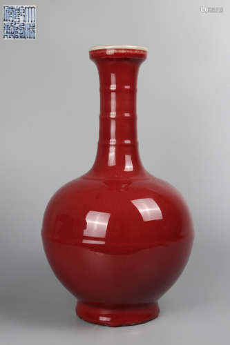 Chinese Red Glazed Porcelain Bottle