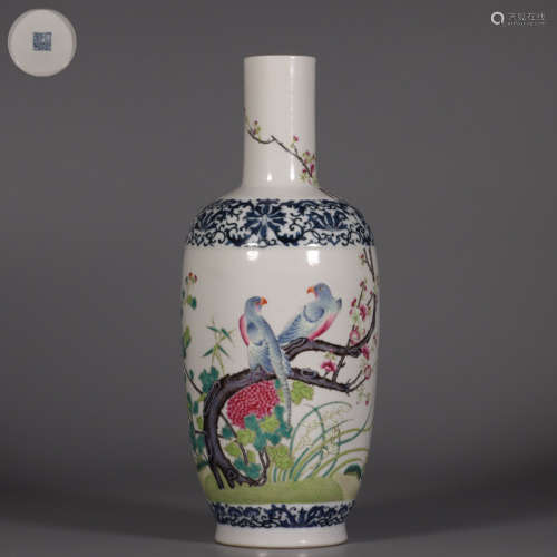 Dou Cai 'Flowers And Birds' Porcelain Bottle