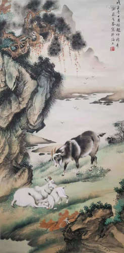 Painting 'Sheep' Ge Xianglan